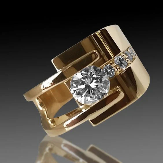 Veronica™ - Vintage gold-plated zirconia ring