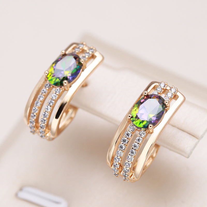 Carol™ - 18-carat gold-plated sapphire earrings