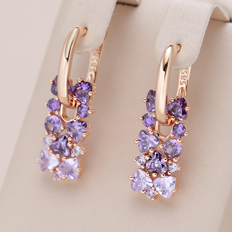 Carmina™ - Earrings in 18-carat pink gold with amethysts
