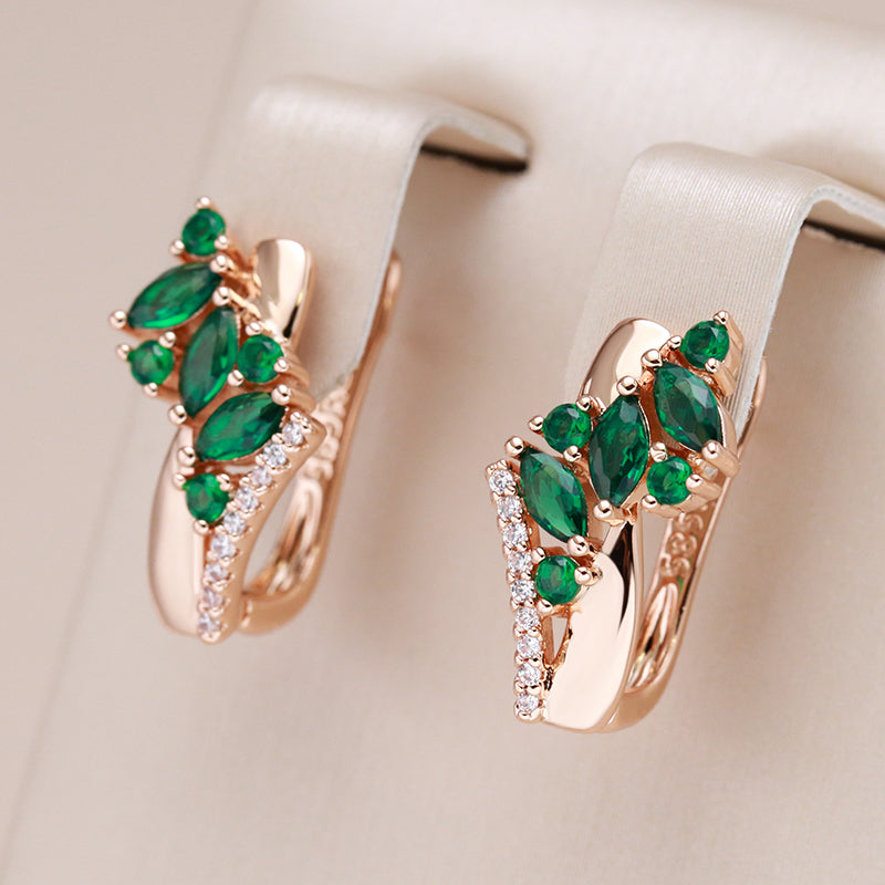 Keith™ - Emerald Earrings in 18-carat pink gold