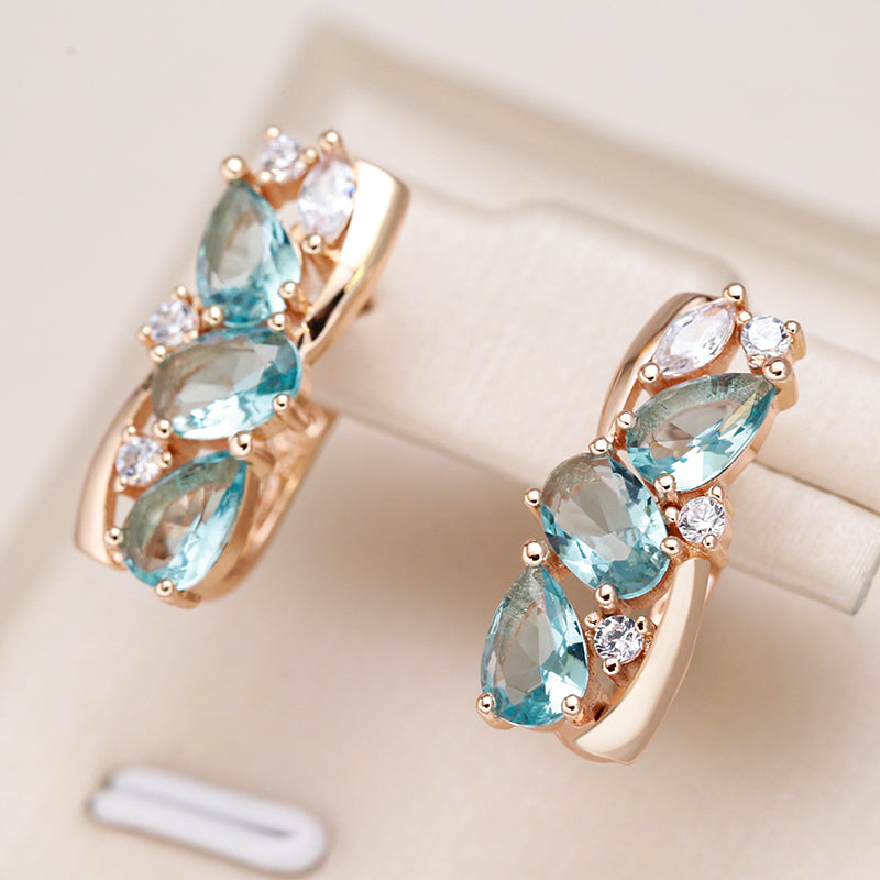 Crez™ - 18-carat gold-plated aquamarine earrings