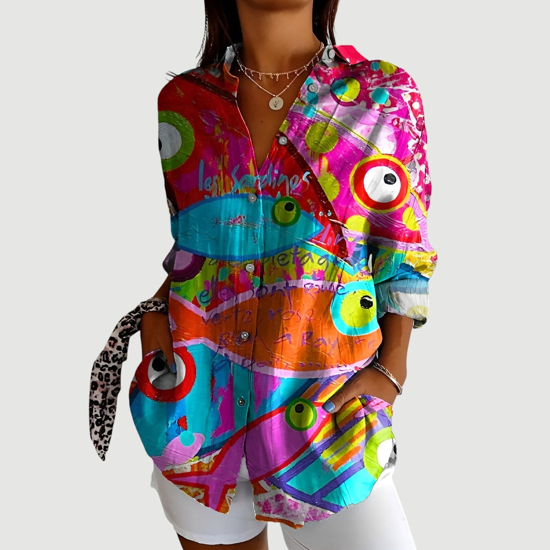 Karla™ | Bluse med farverigt design