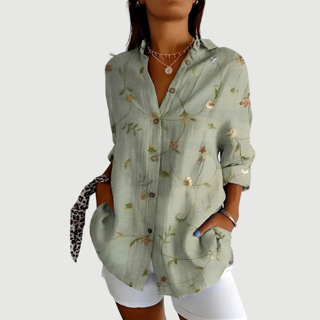 Amalie™ | Bluse med farverigt design