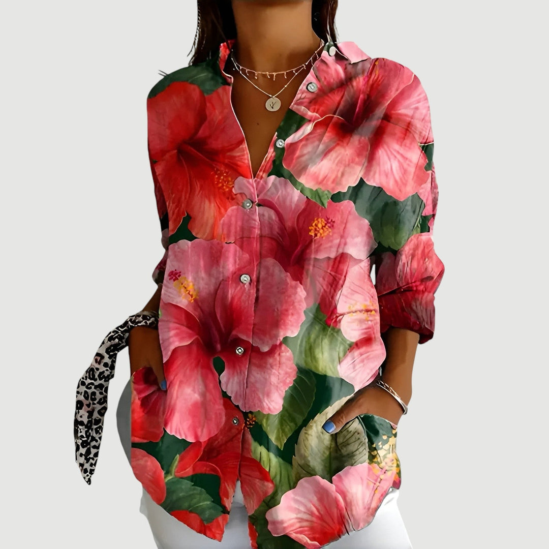Thea™ | Bluse med farverigt design