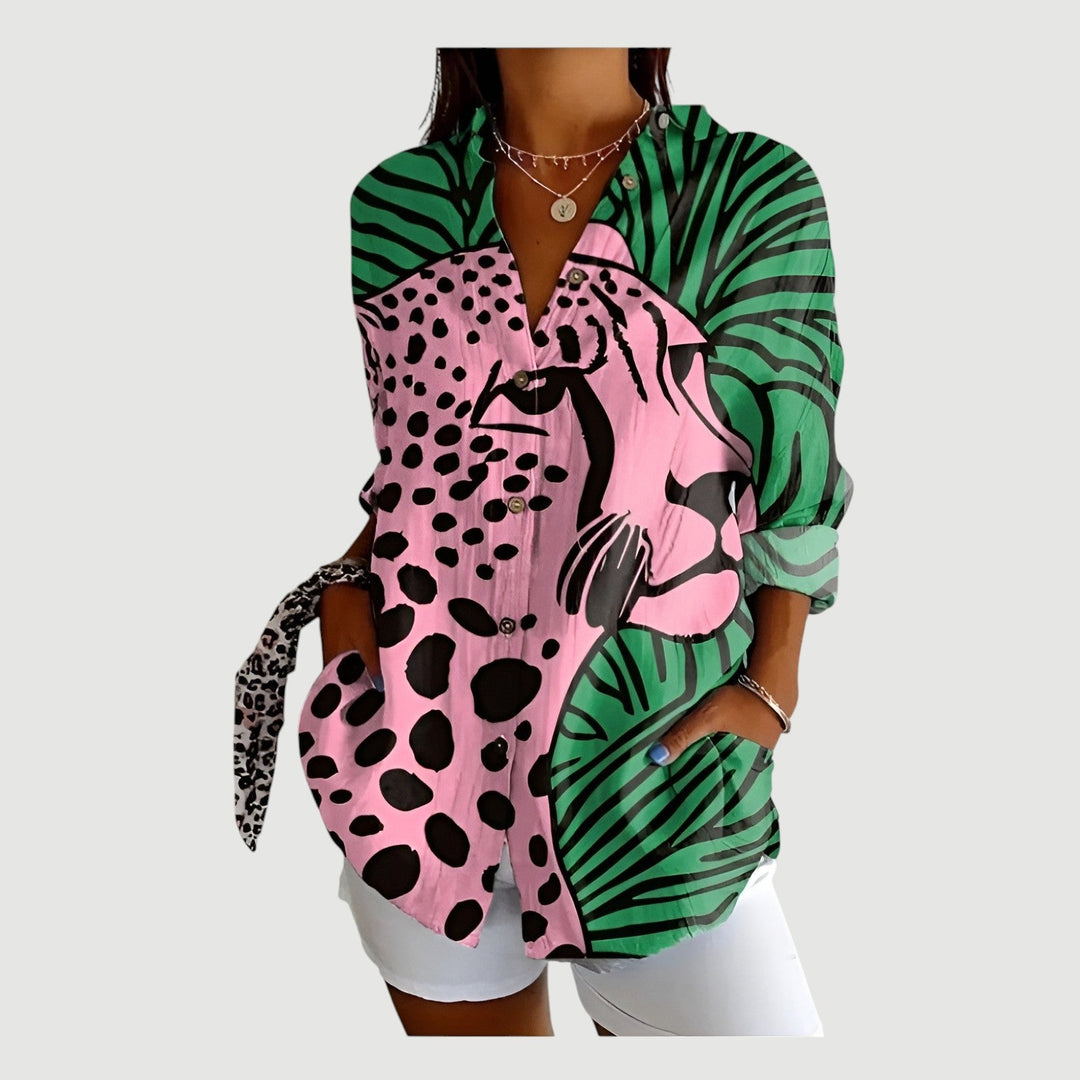 Vera™ | Bluse med farverigt design