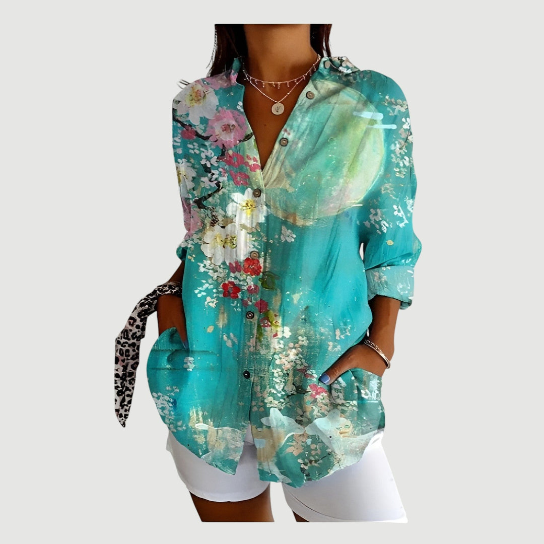 Ella™ | Bluse med farverigt design