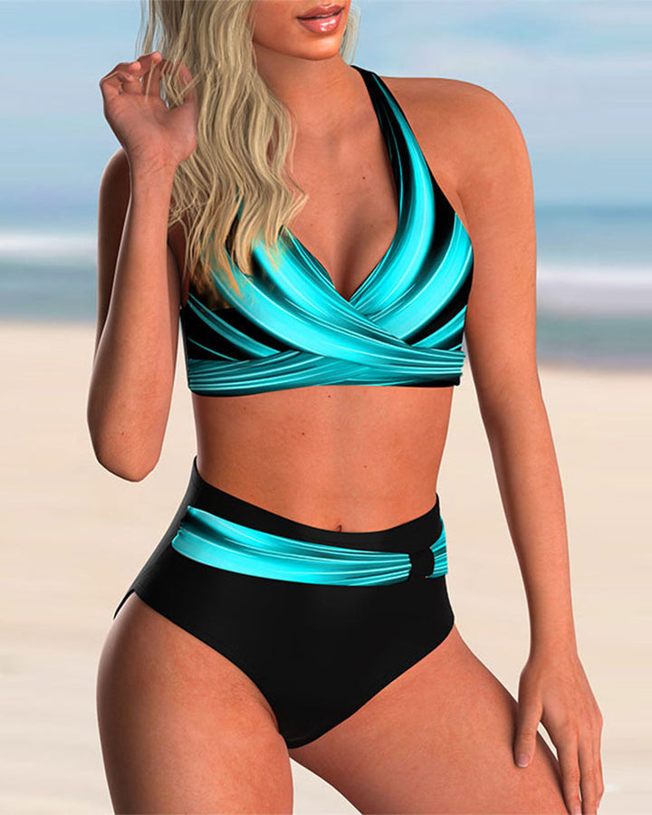 The Kylah™ - Bikini Set with Cross Detail and Print