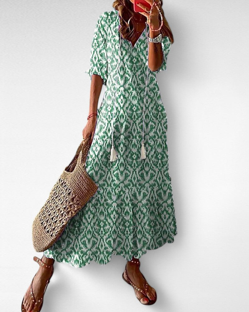 The Margarette™ – Chic Boho Tummy Coverage Dress