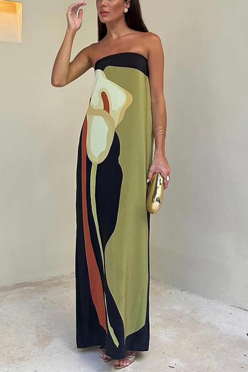 The Hasley | Strapless Boho Maxi Dress