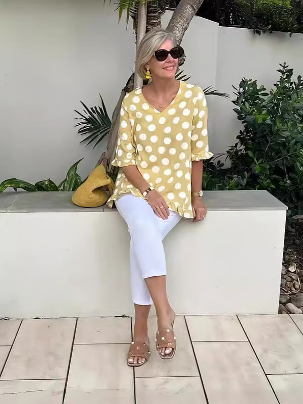 Daphne™ | Polka Dot Ruffle Tunic