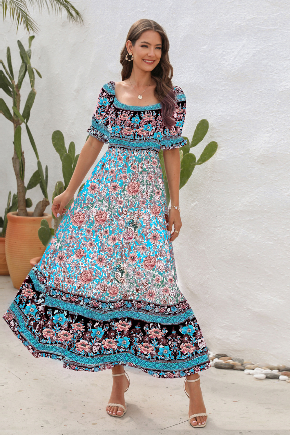 Zaria™ | Bohemian Floral Maxi Dress