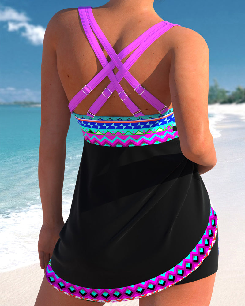 The Eliza™ - Lace-Up Striped Swimsuit for a Modern Maritime Look