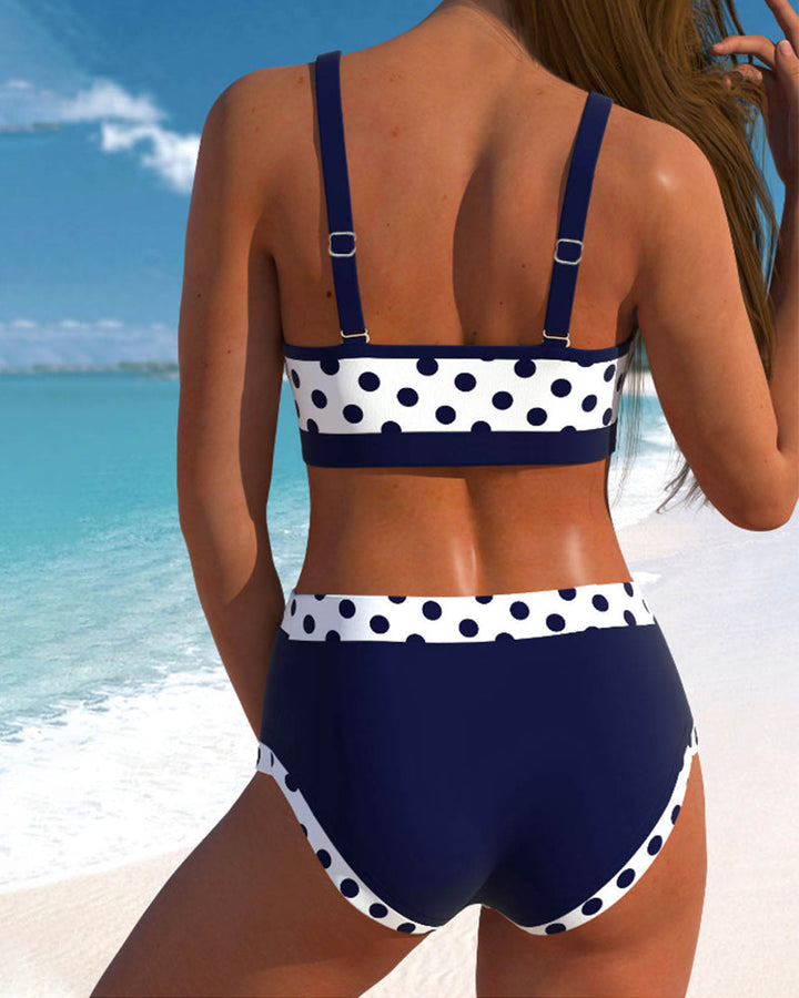 The Dellah - High-Waisted Patchwork Bikini