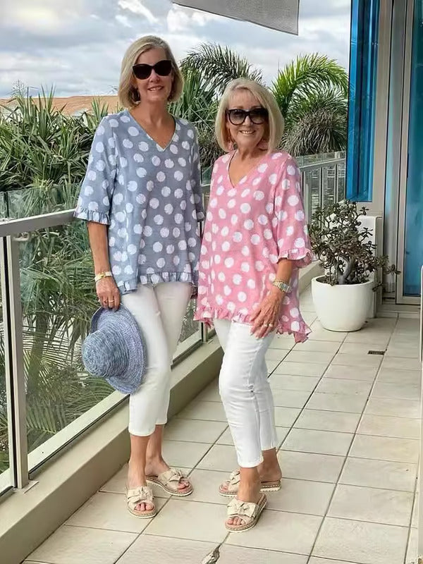Daphne™ | Polka Dot Ruffle Tunic