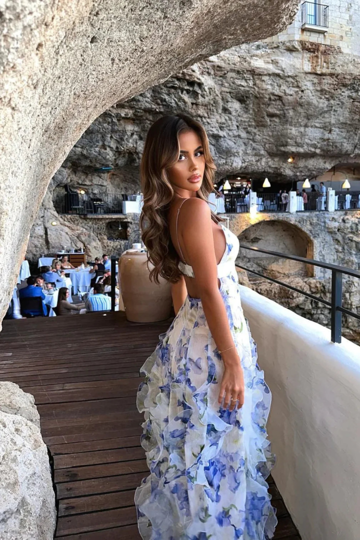 The Sonia - Floral Ruffle Maxi Dress