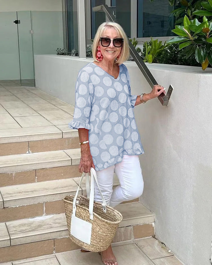 Daphne™ | Polka Dot Ruffle Tunic