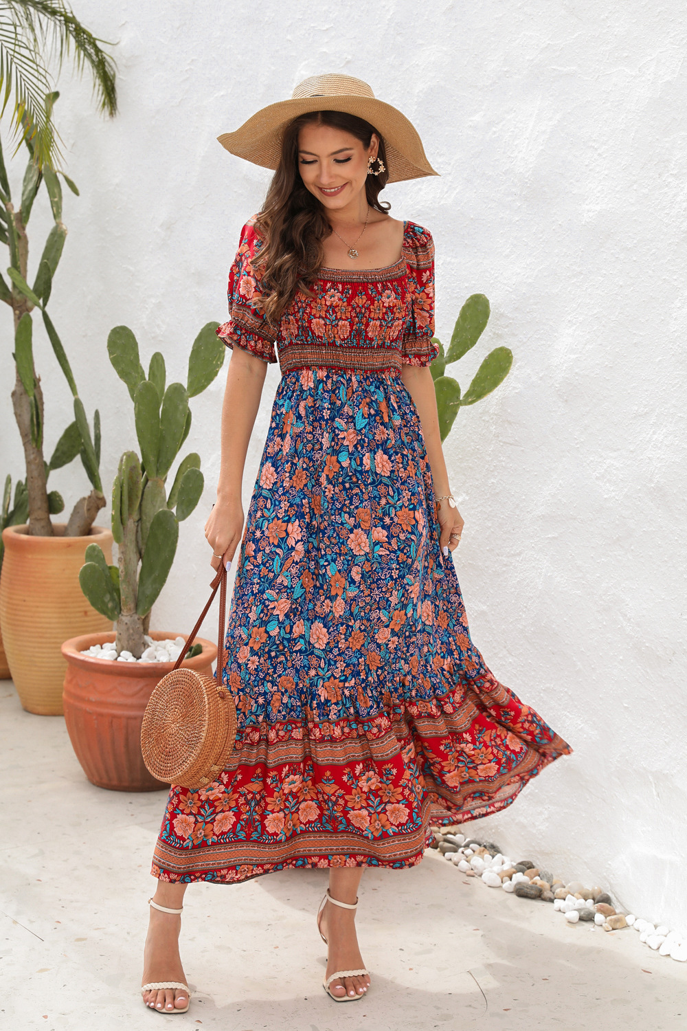 Zaria™ | Bohemian Floral Maxi Dress