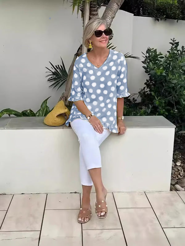 Daphne™ | Polka Dot Ruffle Tunic
