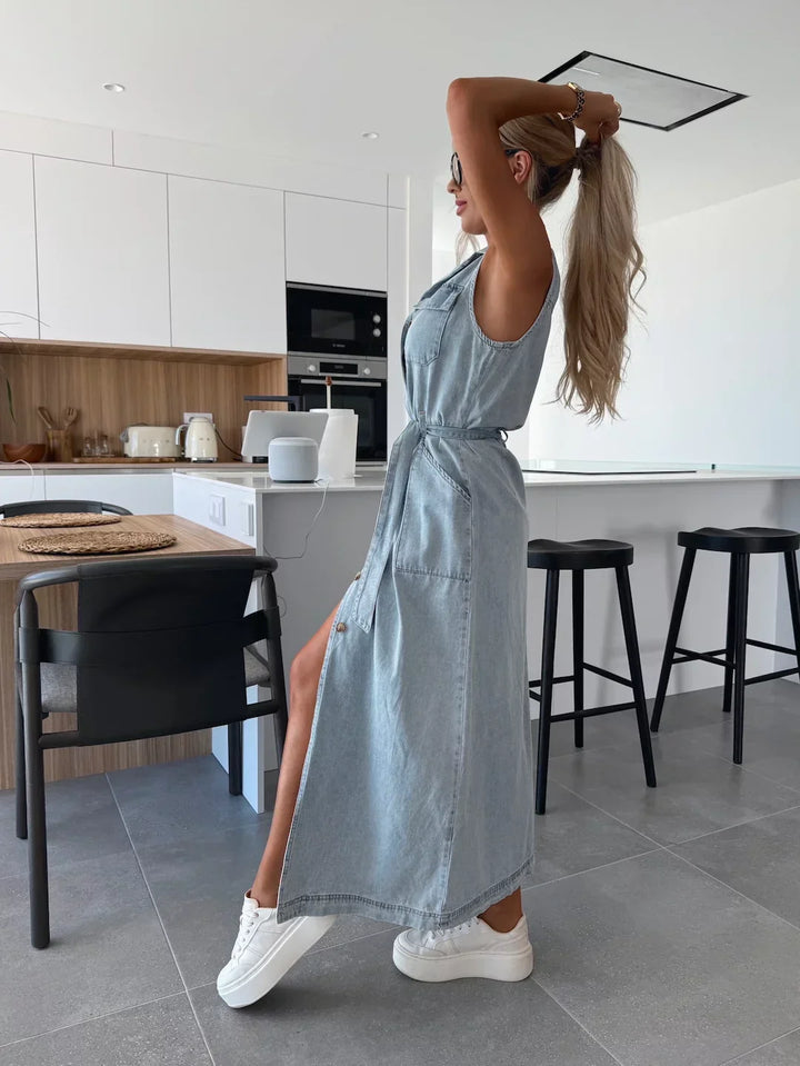 The Larah - Denim Maxi Dress