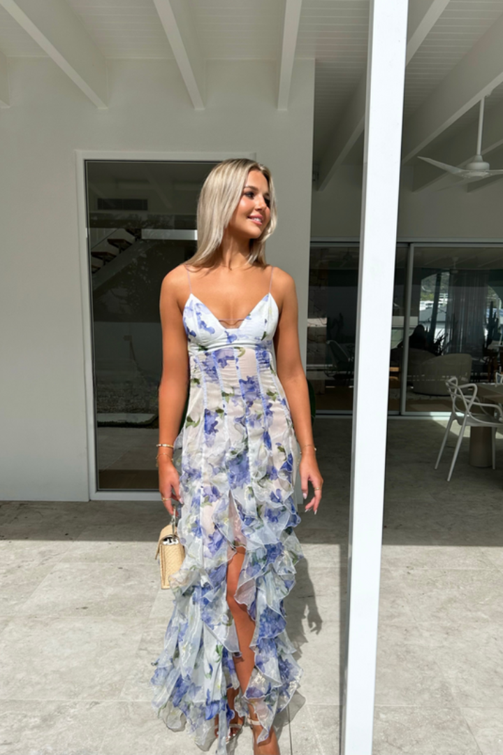 The Sonia - Floral Ruffle Maxi Dress