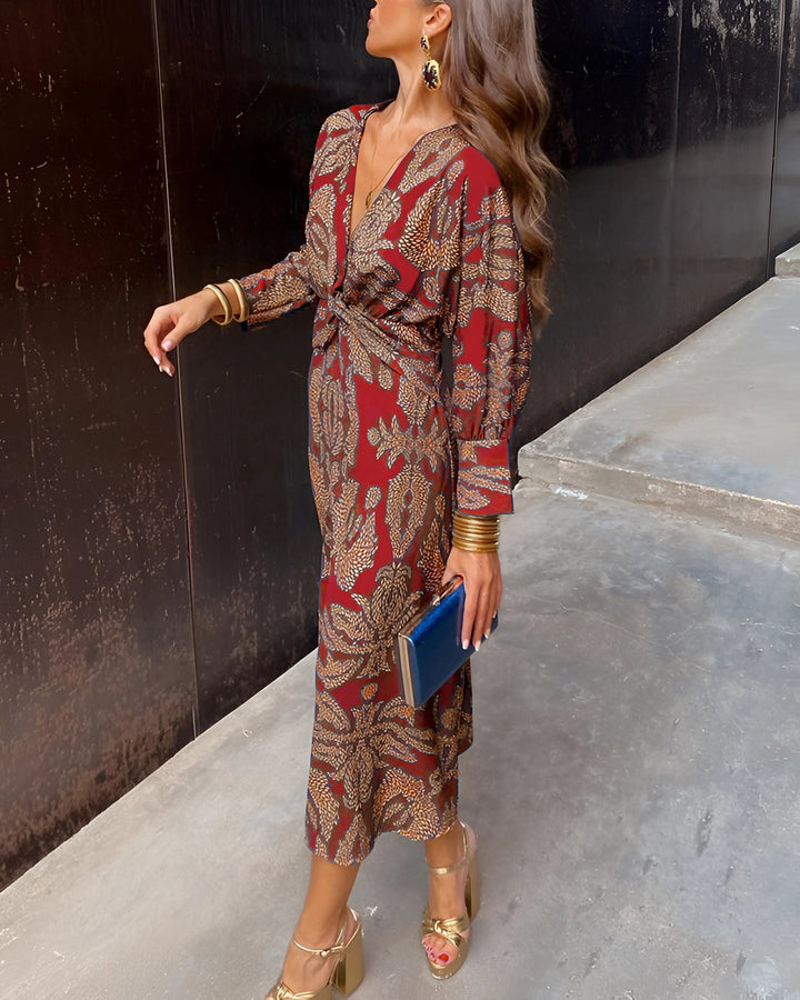 The Vespera | Elegant Floral Midi Dress