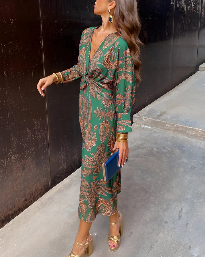 The Vespera | Elegant Floral Midi Dress