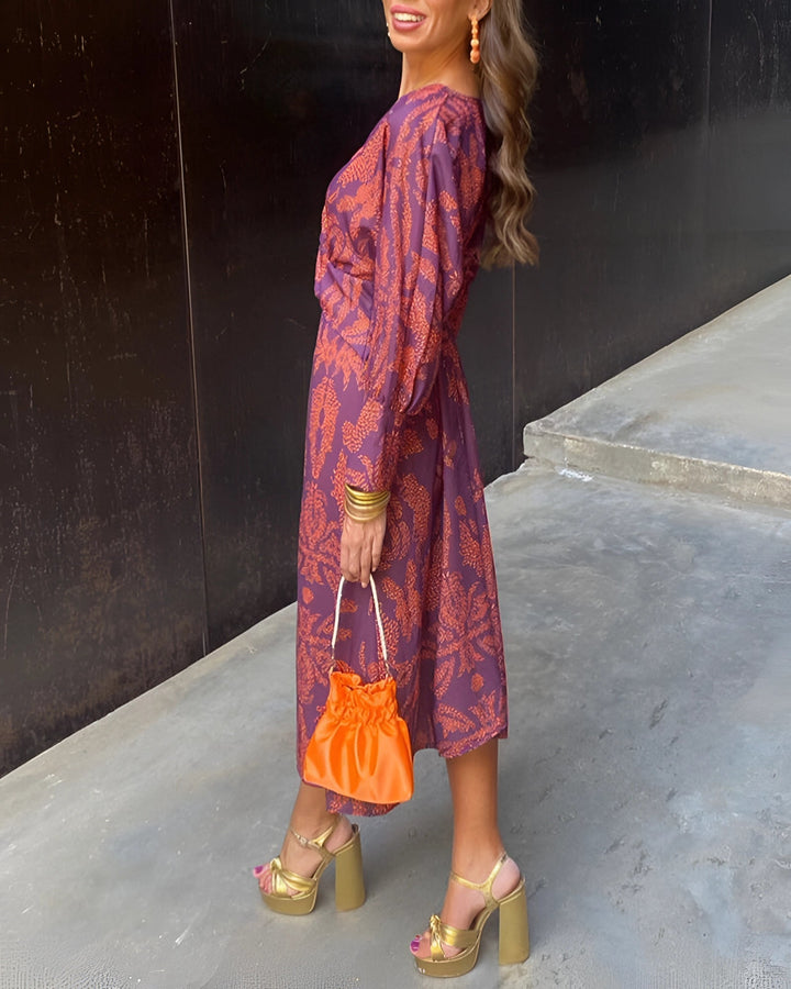 The Vespera | Elegant Floral Midi Dress