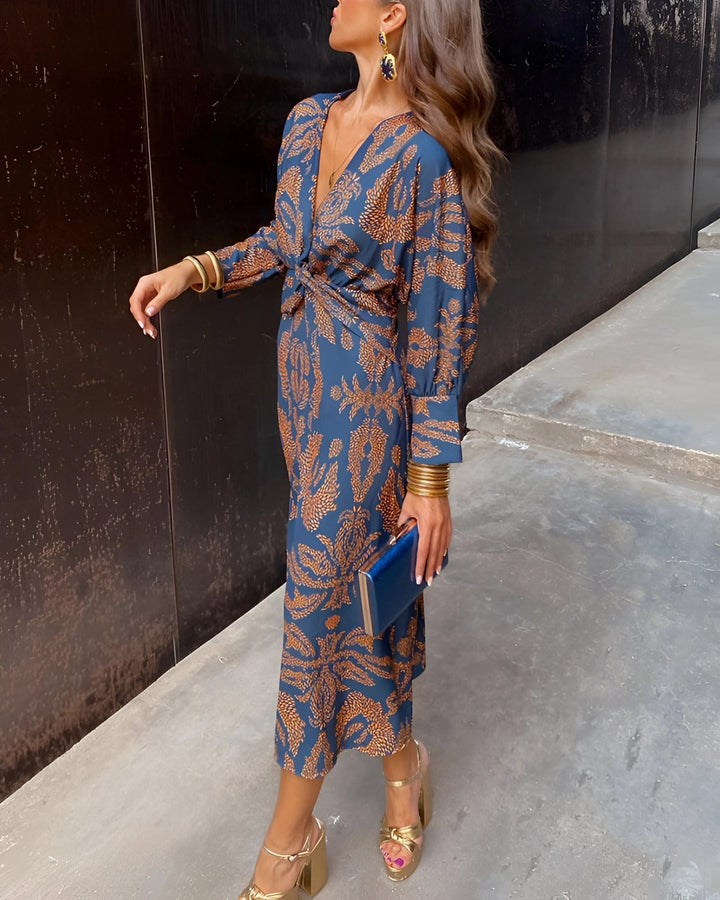 The Vespera | Elegant Floral Midi Dress