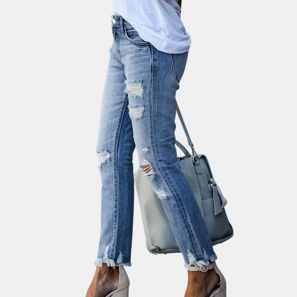 Peggy | Slidte Jeans med Lige Ben