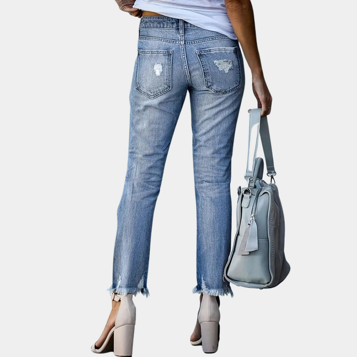 Peggy | Slidte Jeans med Lige Ben