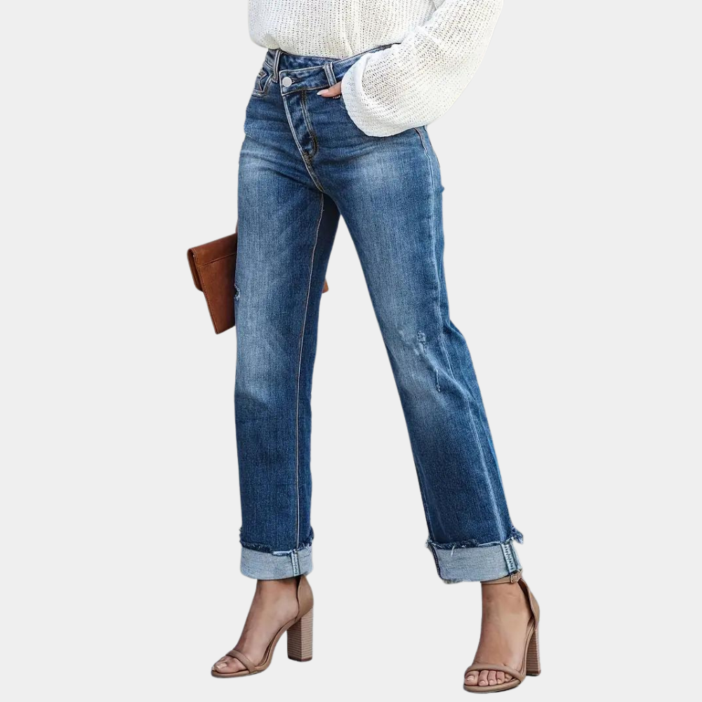 Saga | Stilfulde Højtaljede Straight-Leg Jeans