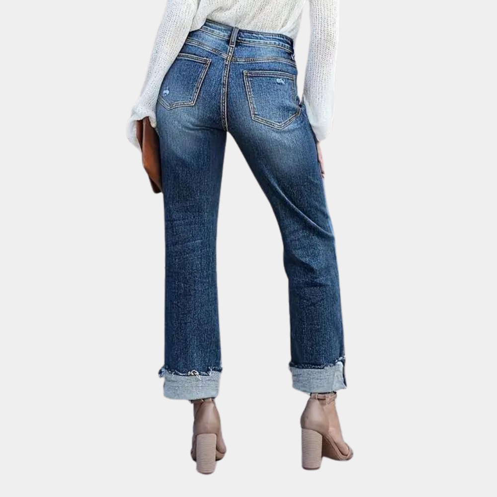 Saga | Stilfulde Højtaljede Straight-Leg Jeans