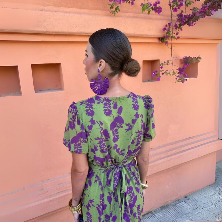 The Danielle - Midi Dress with Floral Design