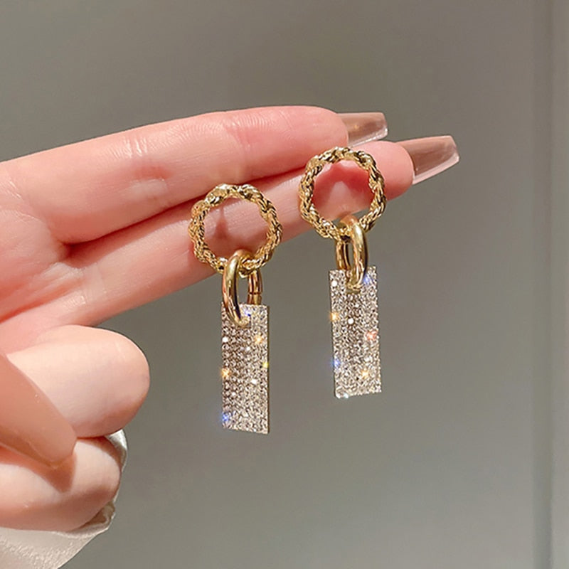 Jana™ - 18-carat gold-plated diamond earrings