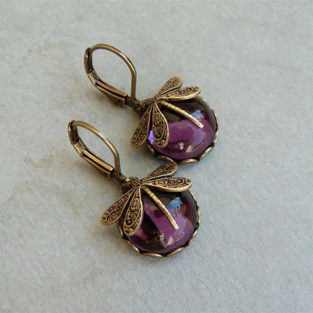 Dragonfly™ | Earrings in Antique Gold
