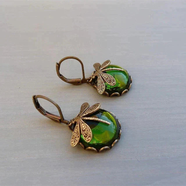 Dragonfly™ | Earrings in Antique Gold