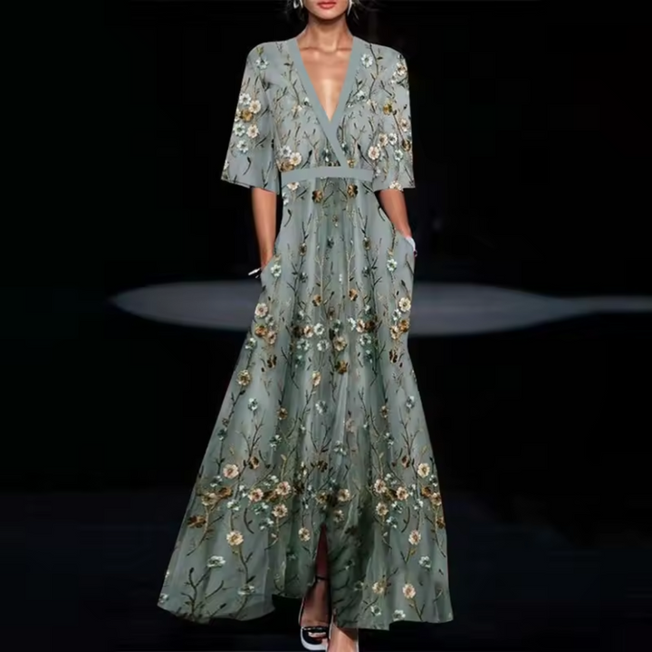 The Ottilie - Wrap Up Tummy Covering Maxi Dress