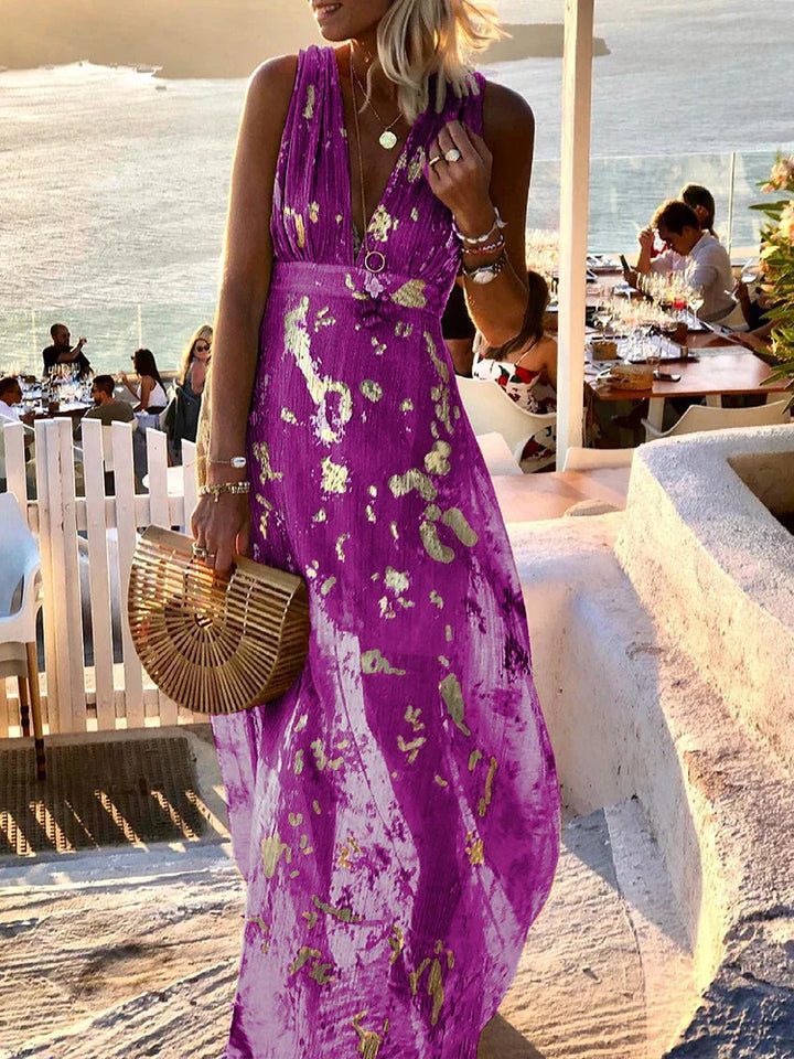 The Livvy - Shinny Floral Detail Maxi Dress