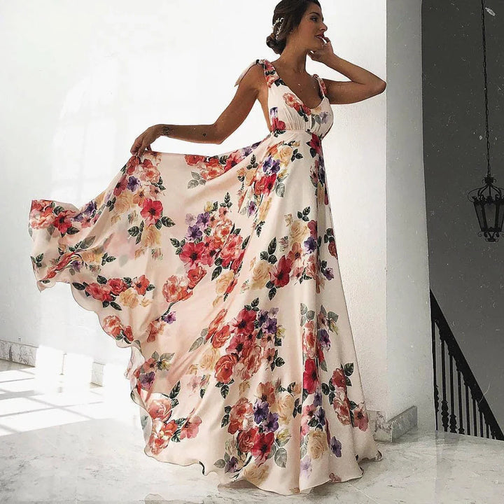 The Therise™ - Sleeveless Floral Maxi Dress