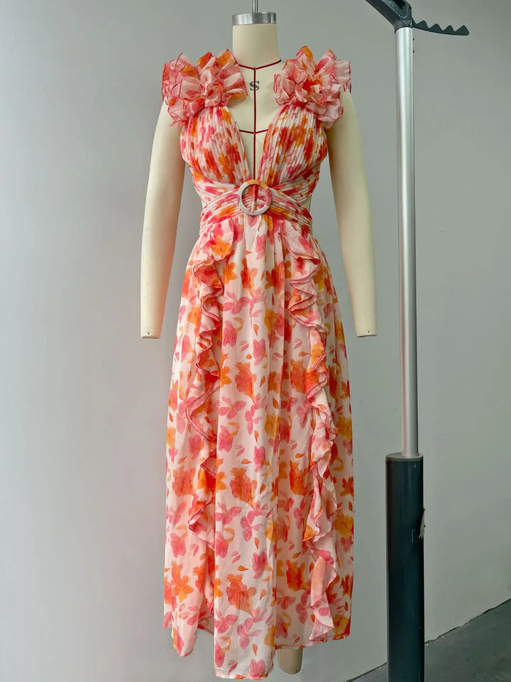 The Briony™ - Sleeveless Floral Maxi Dress