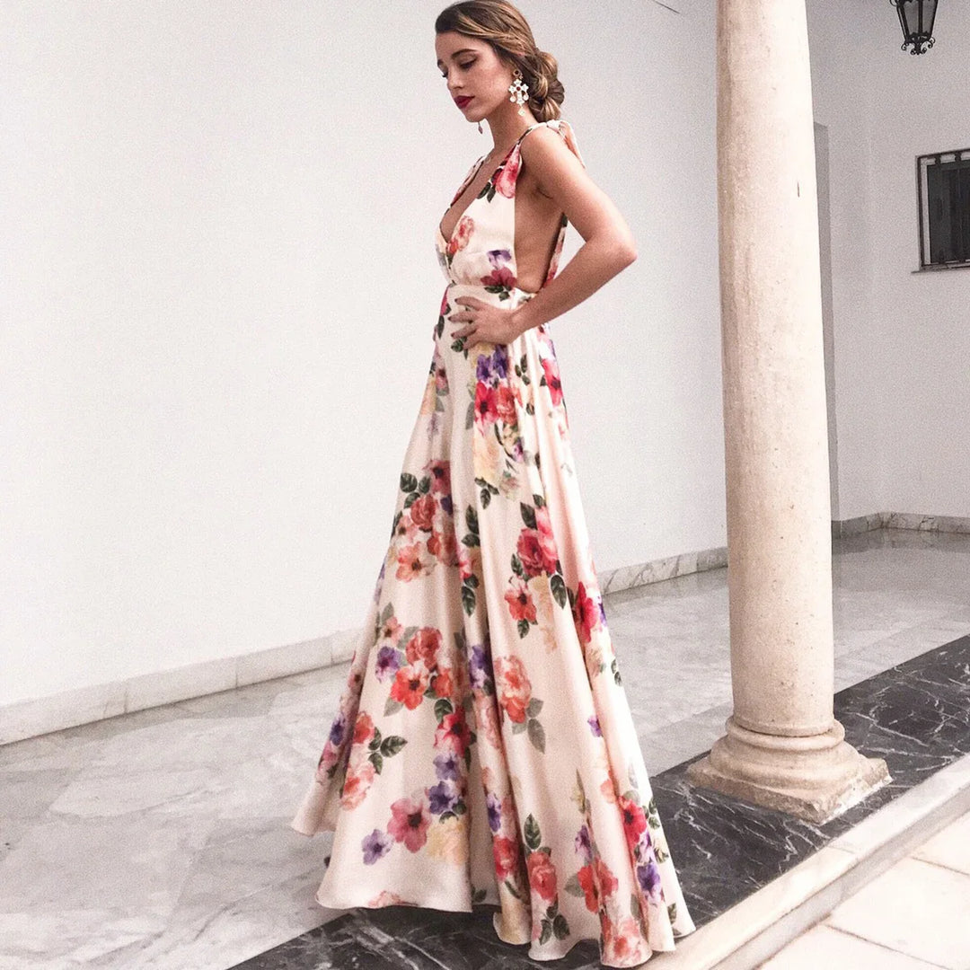 The Therise™ - Sleeveless Floral Maxi Dress