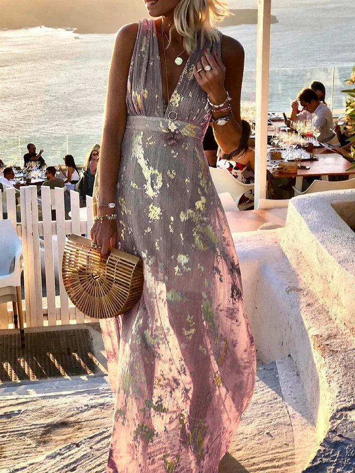 The Livvy - Shinny Floral Detail Maxi Dress