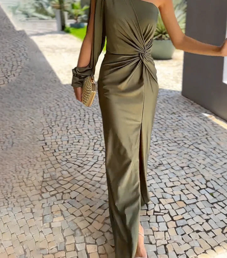 The Cristen - Luxury One Shoulder Maxi Dress
