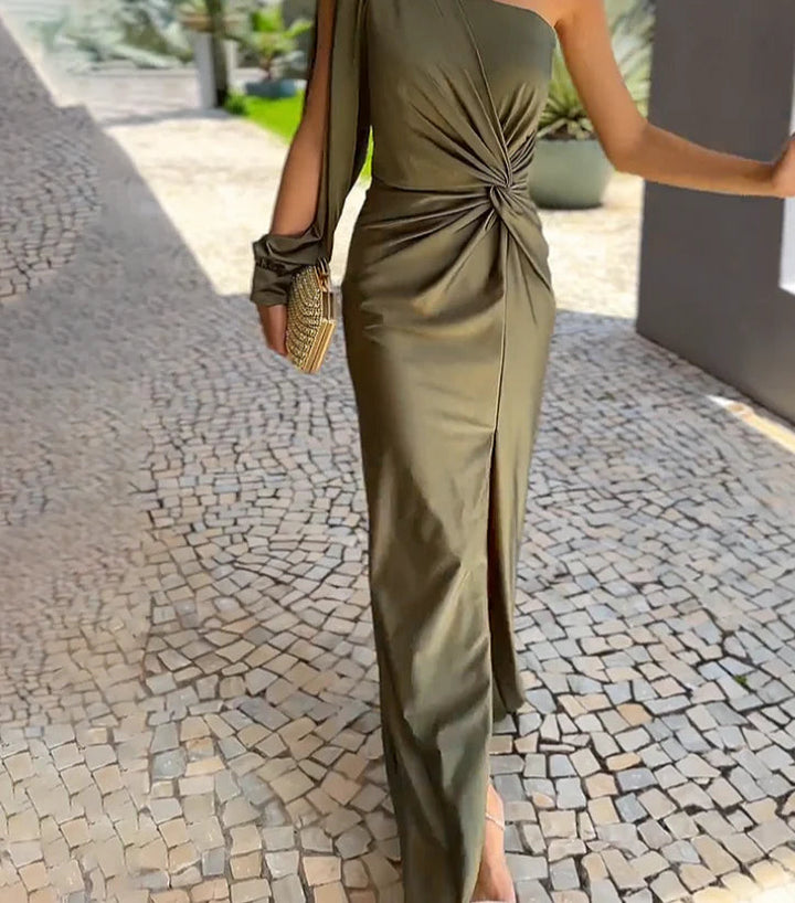 The Cristen - Luxury One Shoulder Maxi Dress
