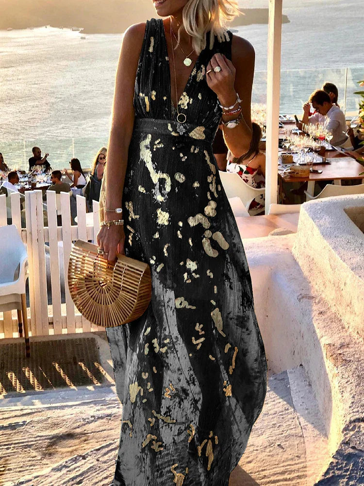 The Livvy - Shinny Floral Detail Maxi Dress