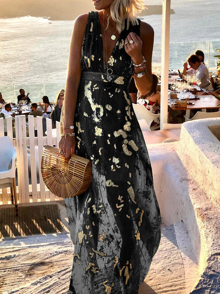 The Livvy - Shinny Floral Detail Maxi Dress