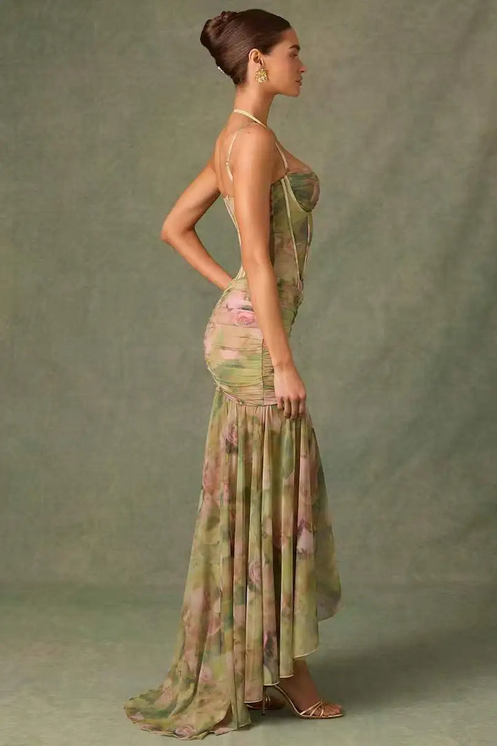 The Lillian™ -  Pleated Print Wrap Dress