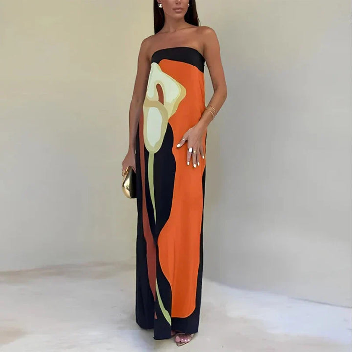 The Hasley | Strapless Boho Maxi Dress