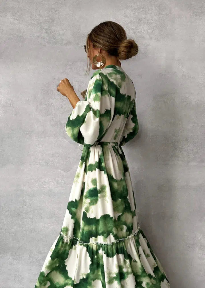 The Berkley | Women's Maxi Dress - Long Sleeve - V-Neck Design