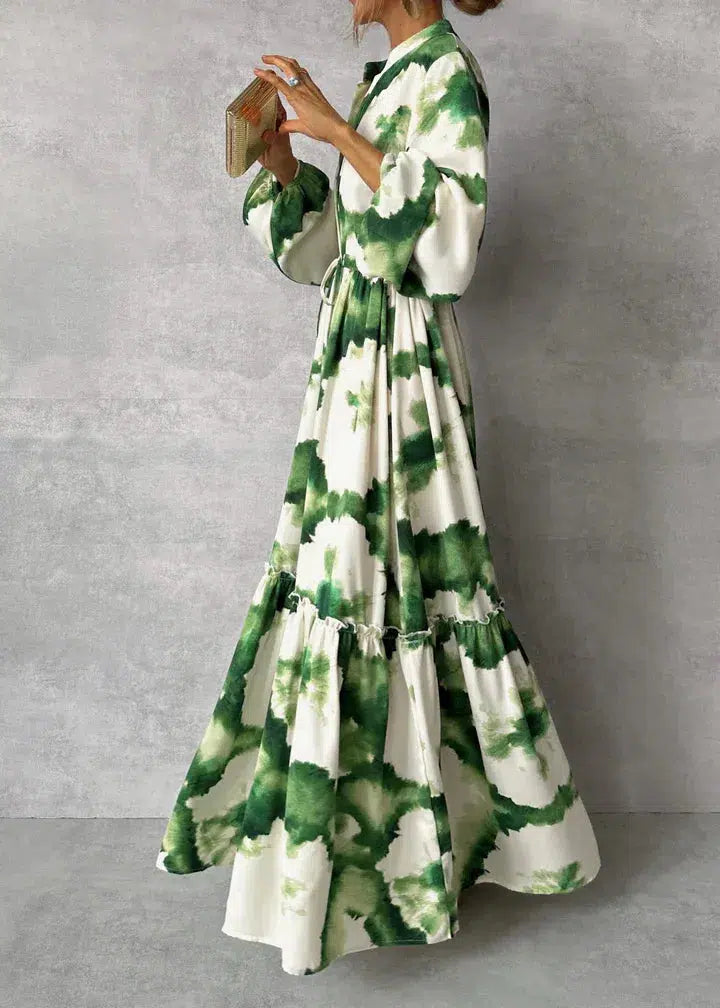 The Berkley | Women's Maxi Dress - Long Sleeve - V-Neck Design